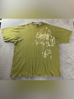 Vtg Distressed Def Jam University Shirt Mens 2XL Green Hip Hop Holes Bleach XXL